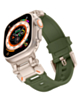 Sport Silicone Band with Metal Connector (ARMY GREEN) for iWatch (42 / 44 / 45 / 49mm) (Only Ground Shipping)