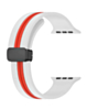 MagStripe Dual Color Magnetic Silicone Band (WHITE & RED) for iWatch (42 / 44 / 45 / 49mm) (Only Ground Shipping)