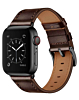 iWatch (38/40/41mm) Shiny Genuine Leather Band - DARK BROWN (Only Ground Shipping)