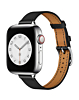 iWatch (42/44/45/49mm) Genuine Leather Band - BLACK (Only Ground Shipping)