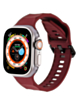 Silicone Wave Sport Strap (BURGUNDY) for iWatch (42 / 44 / 45 / 49mm) (Only Ground Shipping)