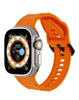 Silicone Wave Sport Strap (ORANGE) for iWatch (42 / 44 / 45 / 49mm) (Only Ground Shipping)