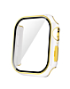 iWatch 42mm (2024) Shinny Hard PC Bumper Case - WHITE & GOLD (Only Ground Shipping)