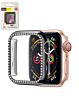 iWatch 44mm Stone PC Bumper Case with Tempered Glass - BLACK (Only Ground Shipping)