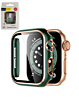 iWatch 44mm Shinny Hard PC Bumper Case - DARK GREEN & ROSE GOLD (Only Ground Shipping)