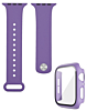 iWatch 45mm Silicone Soft Band & Bumper Case with Tempered Glass - LIGHT PURPLE (Only Ground Shipping)