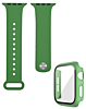iWatch 45mm Silicone Soft Band & Bumper Case with Tempered Glass - LIGHT GREEN (Only Ground Shipping)