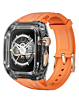 Transparent Protective Watch Band for iWatch (44mm / 45mm) - ORANGE & BLACK (Only Ground Shipping)