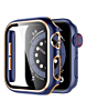 iWatch 45mm Shinny Hard PC Bumper Case - BLUE & SILVER (Only Ground Shipping)