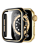 iWatch 45mm Shinny Hard PC Bumper Case - BLACK & GOLD (Only Ground Shipping)