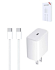 60W USB C-C Fast Charging Cable with USB-C Power Adapter for iPhone / iPads / AirPods Series (3ft) (45W) (Only Ground Shipping)