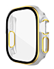 iWatch 49mm Shinny Hard PC Bumper Case - WHITE & GOLD (Only Ground Shipping)