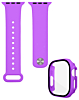 iWatch 49mm Silicone Soft Band & Bumper Case with Tempered Glass - LIGHT PURPLE (Only Ground Shipping)