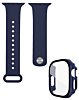 iWatch 49mm Silicone Soft Band & Bumper Case with Tempered Glass - NAVY BLUE (Only Ground Shipping)