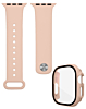 iWatch 49mm Silicone Soft Band & Bumper Case with Tempered Glass - LIGHT PINK (Only Ground Shipping)