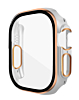 iWatch 49mm Shinny Hard PC Bumper Case - WHITE & ROSE GOLD (Only Ground Shipping)