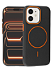 Magnetic Leather Soft Cases - BLACK & ORANGE for iPhone 11 (Only Ground Shipping)