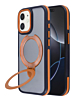 Matte Transparent Case with Wireless Charging Kickstand - ORANGE for iPhone 11 (Only Ground Shipping)