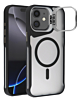 Matte Transparent Camera Stand Case with Wireless Charging - BLACK for iPhone 11 (Only Ground Shipping)