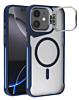 Matte Transparent Camera Stand Case with Wireless Charging - BLUE for iPhone 11 (Only Ground Shipping)