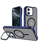 Slim Transparent Camera Stand Case with Wireless Charging - NAVY BLUE for iPhone 11 (Only Ground Shipping)