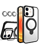Magnetic Clear Case with 2 Kickstand & Camera Lens - BLACK for iPhone 11 (Only Ground Shipping)