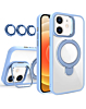 Magnetic Clear Case with 2 Kickstand & Camera Lens - LIGHT BLUE for iPhone 11 (Only Ground Shipping)