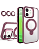 Magnetic Clear Case with 2 Kickstand & Camera Lens - WINE RED for iPhone 11 (Only Ground Shipping)