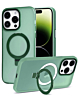 Carbon Wireless Charging Case with Ring Stand - GREEN for iPhone 11 (Only Ground Shipping)