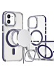Thin Magnetic Clear Case with Camera Stand Kickstand - PURPLE for iPhone 11 (Only Ground Shipping)