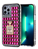 Crystal Stones Case with Perfume Adornment - HOT PINK for iPhone 8P / 7P (Only Ground Shipping)