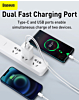 Baseus Compact Quick Charger USB A+C with Superior Series USB C-L Charging Cable (20W) (3ft) (MOON WHITE) (Only Ground Shipping)