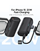 BASEUS Compact Fast Charging Power Bank USB-C with USB-C Charging Cable (20W) (CLUSTER BLACK) (5000 mAh) (Only Ground Shipping)