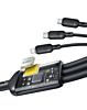 BASEUS Silky One-for-Three Fast Charging Cable USB-C to M+L+C (5ft) (100W) (COSMIC BLACK) (Only Ground Shipping)