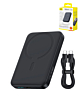 BASEUS EnerFill FM11 Ultra-Mini Magnetic Power Bank with USB C-C Fast Charging Cable (22.5W) (10000mAh) (COSMIC BLACK) (Only Ground Shipping)