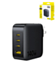 BASEUS EnerFill FH11 GaN Fast Charger 3C+U 140W US (COSMIC BLACK) (Only Ground Shipping)