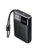 BASEUS EnerFill FC11 Digital Display Power Bank with Dual Built-in Cables (22.5W) (10000 mAh) (CLUSTER BLACK) (Only Ground Shipping)