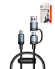 Toocki USB A+C to C Fast Charging Data Cable (3ft) (60w) (BLUE) (Only Ground Shipping)