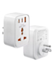 Toocki USB C+C+A US to Universal Converter Adapter (20W) (WHITE) (Only Ground Shipping)