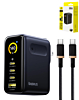 BASEUS PicoGo AH11 Digital Display Fast Charger 3C+U (140W) with 240w C-C Charging Cable (COSMIC BLACK) (Only Ground Shipping)