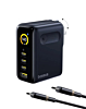 BASEUS PicoGo AH11 Digital Display Fast Charger 3C+U (140W) with 240w C-C Charging Cable (COSMIC BLACK) (Only Ground Shipping)