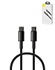 BASEUS USB C-C Tungsten Gold Fast Charging Data Cable (BLACK) (100w) (3ft) (Only Ground Shipping)