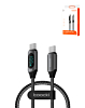 Toocki USB C-C Super Fast Charging Data Cable with Display (BLACK) (100W) (3ft) (Only Ground Shipping)