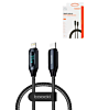 Toocki USB C-L Non-MFI Fast Charging Data Cable with Display (BLACK) (20W) (3ft) (Only Ground Shipping)