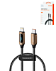 Toocki USB C-L Non-MFI Fast Charging Data Cable with Display (BROWN) (3ft) (20W) (Only Ground Shipping)