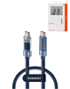 Toocki USB C-C Super Fast Charging Data Cable with Display (BLUE) (100W) (3ft) (Only Ground Shipping