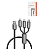 Toocki 3in1 Aluminum USB A to C + M + L Charging Data Cable (3ft) (18W) (Only Ground Shipping)