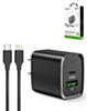 Esoulk USB C+A PD/QC Wall Adapter with USB C-L Non-MFI Cable (5ft) (20W) (BLACK) (Only Ground Shipping)