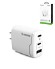 Esoulk EA18 Dual USB-C + USB-A Fast Wall Charger (WHITE) (40W) (Only Ground Shipping)