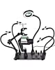 Magnetic Helping Hands Soldering PCB Circuit Board Holder with 3X LED Magnifying Lamp 360 Hot Air Gun Holder Extra Large & Heavy Duty Base Plate for Soldering Station (Only Ground Shipping)